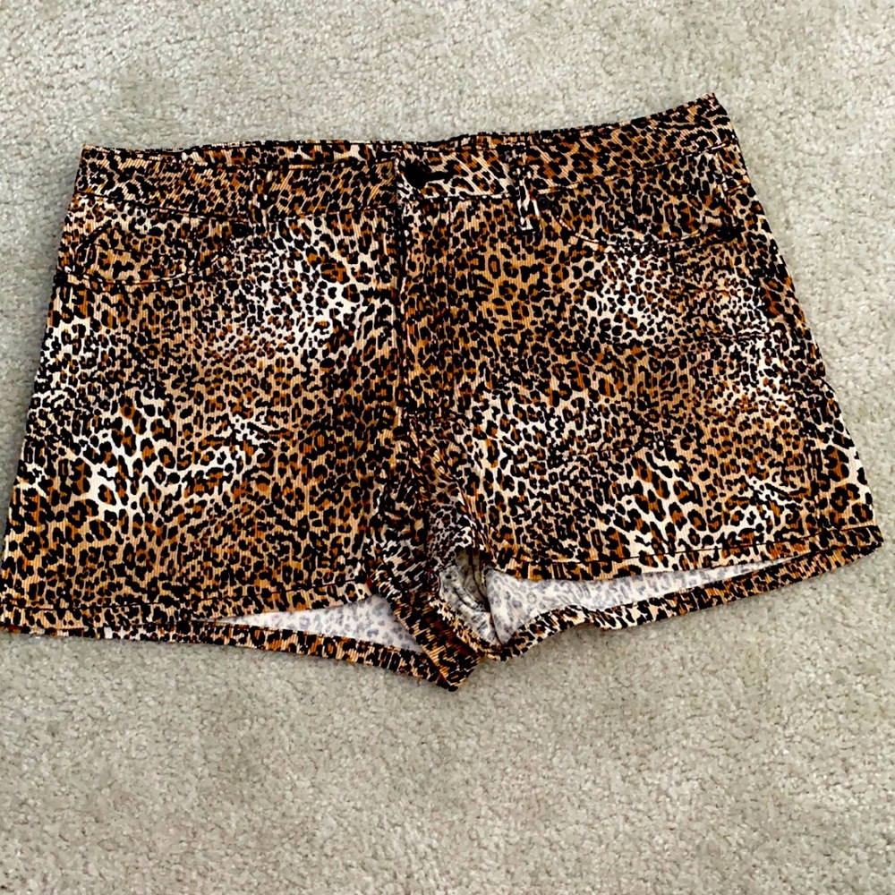 FOREVER 21 leopard print corduroy shorts